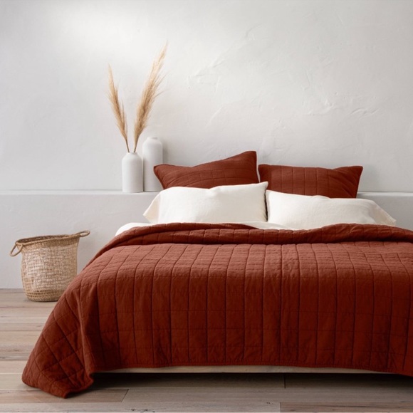 Casaluna Bedding Casaluna Heavyweight Linen Blend Quilt Dark Clay King Poshmark